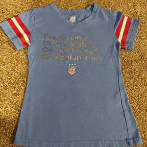 USA Blue short sleeve tee shirt youth M